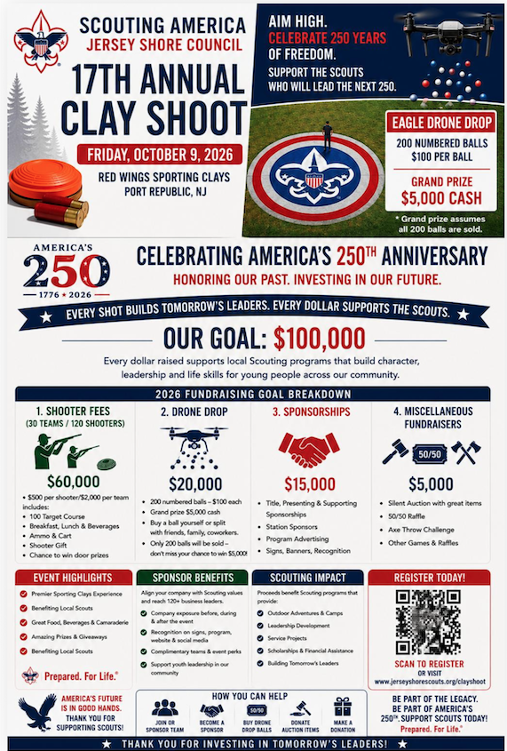 Scouting America Jersey Shore Council Clay Shoot