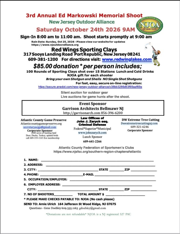 NJOA Sporting Clay Shoot